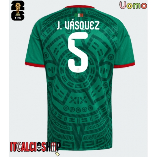 Messico Johan Vasquez #5 Prima Maglia Mondiali 2026 Manica Corta